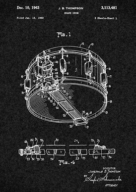 Snare Drum Patent 1963
