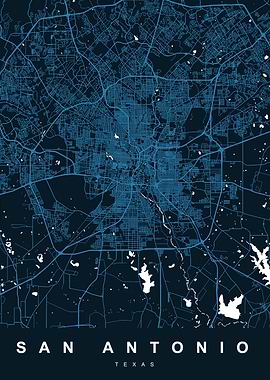 SAN ANTONIO Map TEXAS USA