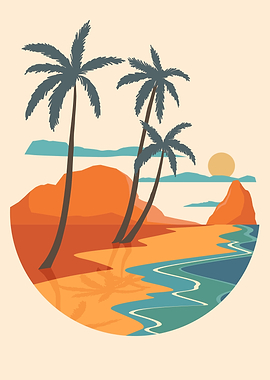 Beach Sunset Poster