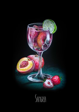 Sangria Cocktail on Black