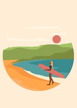 Ocean Posters with Sunset