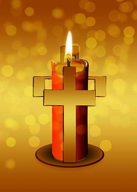 Jesus Cross with Candle