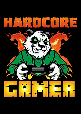 Hardcore Gamer Funny Panda