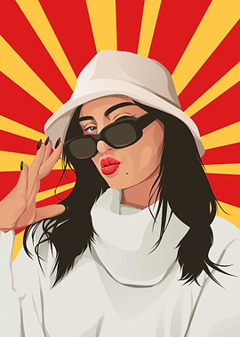 Glasses lady in pop comic