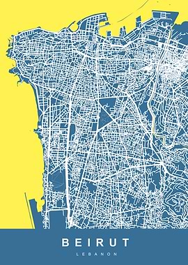 BEIRUT City Map LEBANON