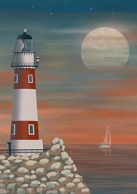 Lighthouse minimal art