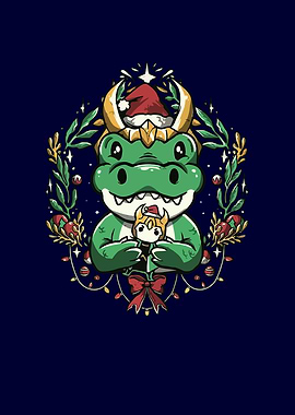 Alligator Santa Christmas