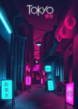 Tokyo neon art digital