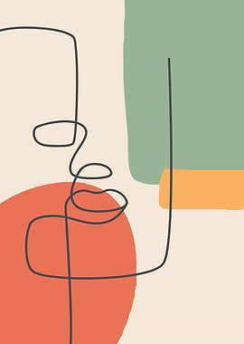 Abstract Women Face Art