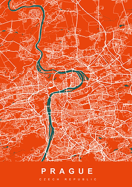 PRAGUE Map CZECH REPUBLIC