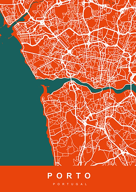 PORTO City Map PORTUGAL