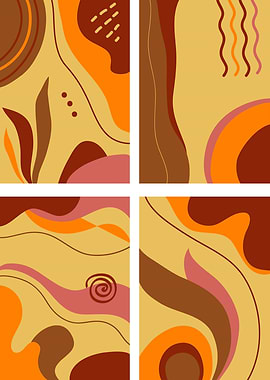 Modern abstract cover set