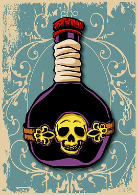 Pirate bottle of rum