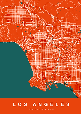 LOS ANGELES Map CALIFORNIA