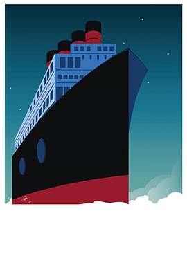 Vintage Art Deco Ship