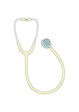 Stethoscope one line art