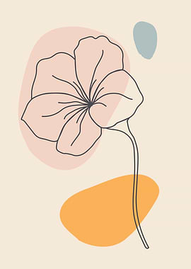 Abstract Floral Line Art