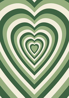 70s Green Hearts