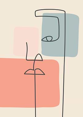 Minimalist Face Line Art