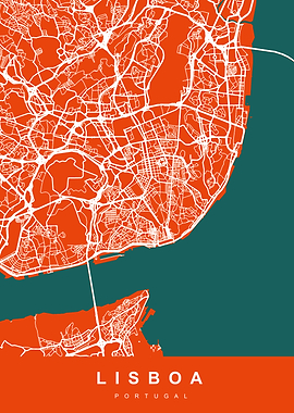 LISBOA City Map PORTUGAL