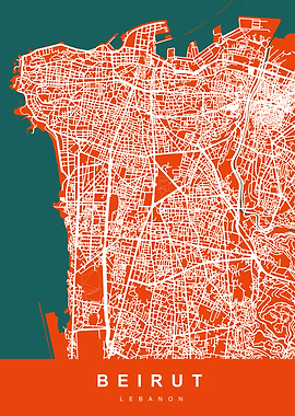 BEIRUT City Map LEBANON