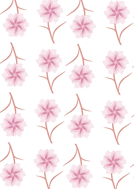Pink cute flowers art