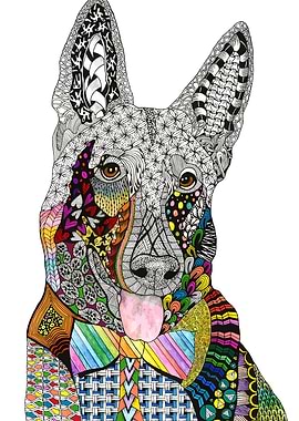 Happy German Shepherd Dog