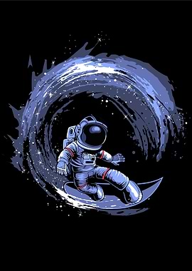 Astronaut surfing