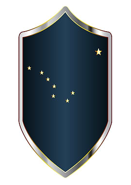 Alaska Flag On Shield