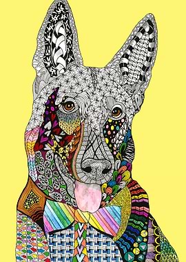 Happy German Shepherd Dog