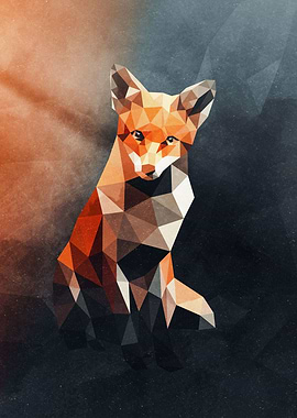 Low Poly Fox Warm Version