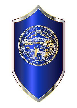 Nebraska Flag On Shield