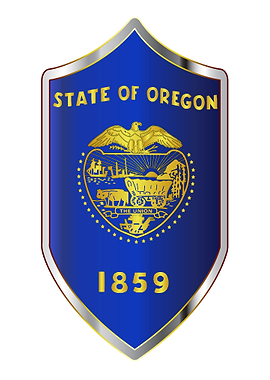 Oregon Flag On Shield