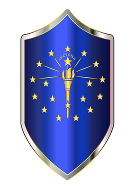Indiana Flag On Shield