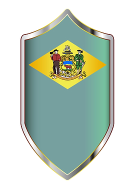 Delaware Flag On Shield