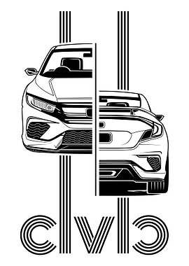 Line Art of Civic Car