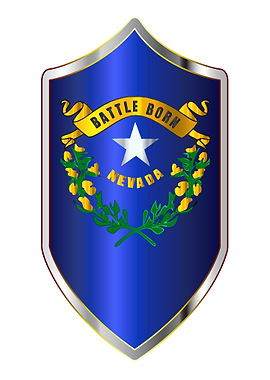 Nevada Flag On Shield