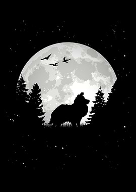 Sheltie Sheepdog Moon