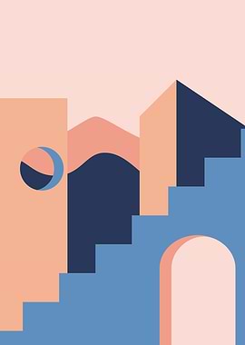 Modern houses Wall Print