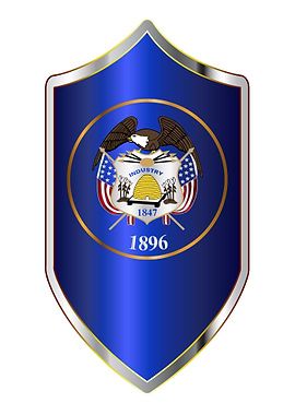 Utah Flag On Shield