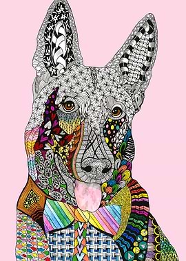 Happy German Shepherd Dog