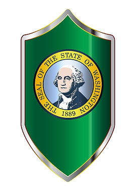 Washington Flag On Shield
