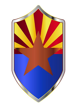 Arizona Flag On Shield