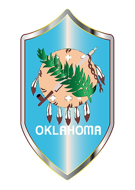 Oklahoma Flag On Shield