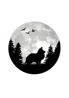 Sheltie Sheepdog Moon