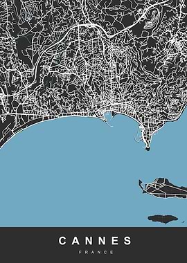 CANNES Map FRANCE
