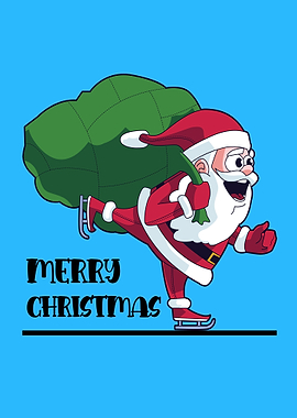 Skater Santa Claus