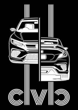 Line Art of Civic Car