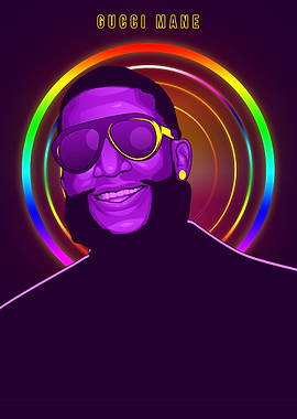Gucci Mane Neon Art