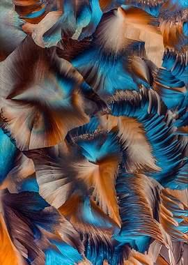 Blue and orange crystals